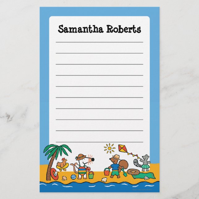 Maisy und Freunde am Strand Briefpapier (Vorderseite)