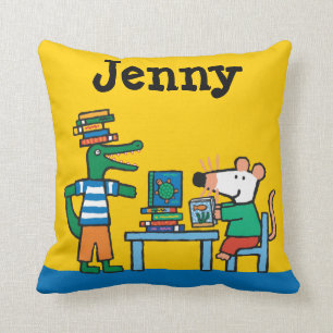 Maisy und Freunde genießen die Bibliothek Kissen