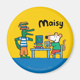 Maisy und Freunde genießen die Bibliothek Magnet