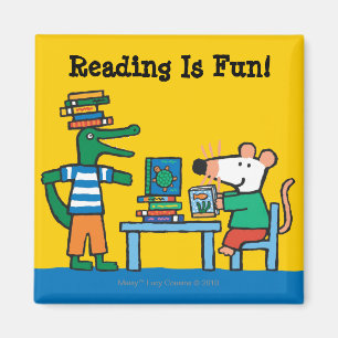 Maisy und Freunde genießen die Bibliothek Magnet