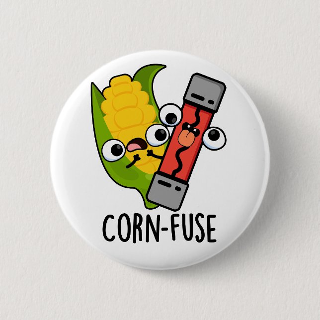 Maiszauber Funny Confused Pun Button (Vorderseite)