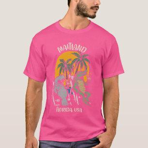 Maitland Florida USA Funny Manate and Alligator D T-Shirt