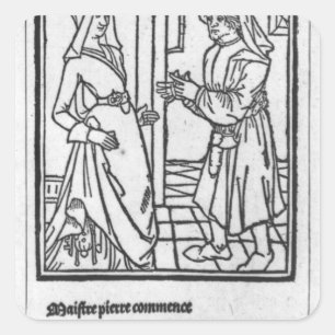Maitre Pathelin und Guillemette Quadratischer Aufkleber