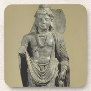 Maitreya, Gandhara (grauer Schiefer) Untersetzer