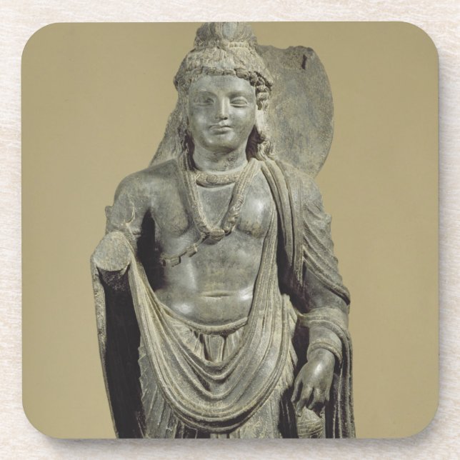 Maitreya, Gandhara (grauer Schiefer) Untersetzer (Vorderseite)