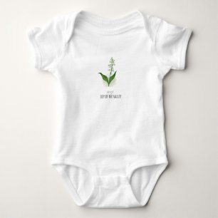Maiveilchen-Geburtsblumen-T-Shirt Aquarell Baby Strampler