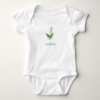 Maiveilchen-Geburtsblumen-T-Shirt Aquarell Baby Strampler