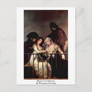 Majas auf einem Balkon von Francisco De Goya Postkarte