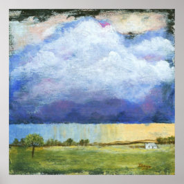 Majestät Abstrakte Kunst Landschaft Haus Malerei Poster