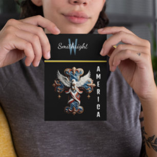 Majestät des Glaubens: Adler steigt über Kreuz Postkarte