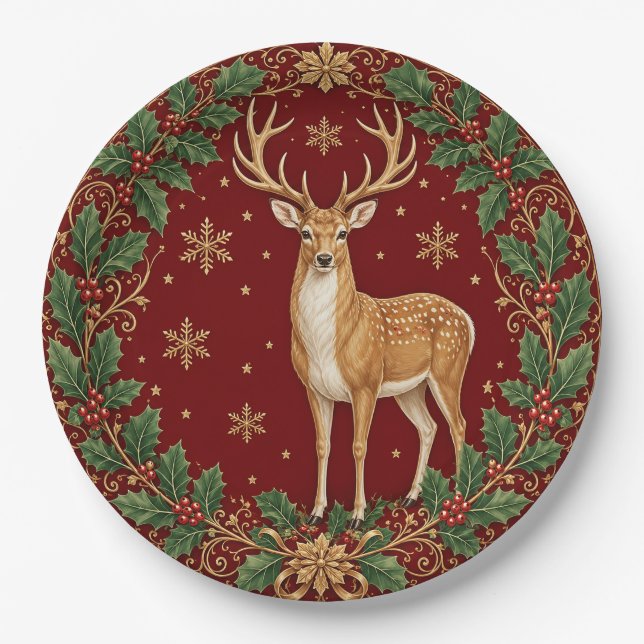 Majestät des karmesinroten Winters Pappteller (Vorderseite)