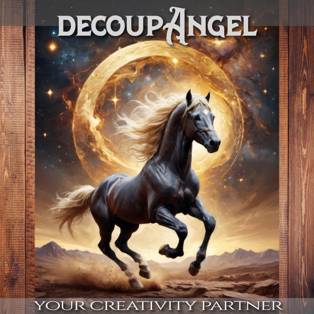 Majestät des Schwarzen Horses - Decoupage - Seidenpapier (Von Creator hochgeladen)