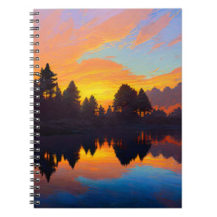 Majestät eines orangen Sonnenuntergangs Notizblock