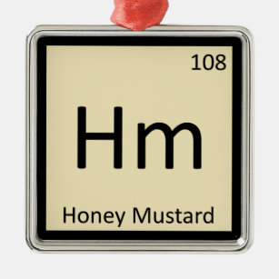 Majestät - Honig-Senf-Chemie-Periodensystem-Symbol Silbernes Ornament