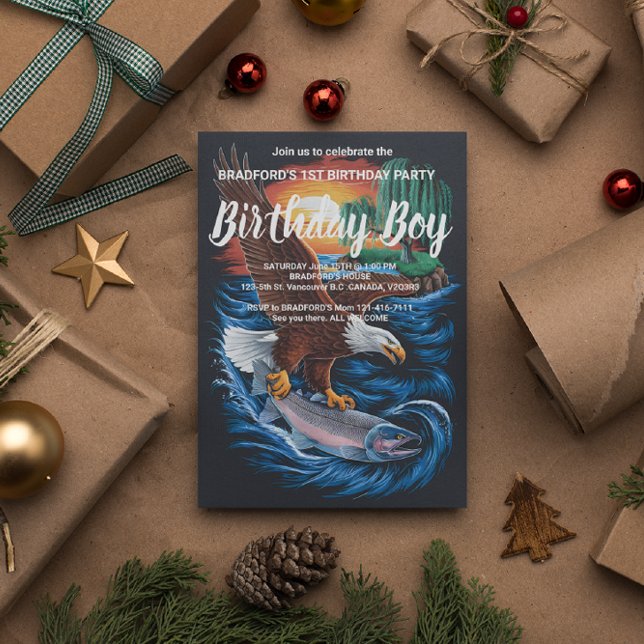 Majestät im Flug: Adler stürzt über Fisch Postkarte (Von Creator hochgeladen)