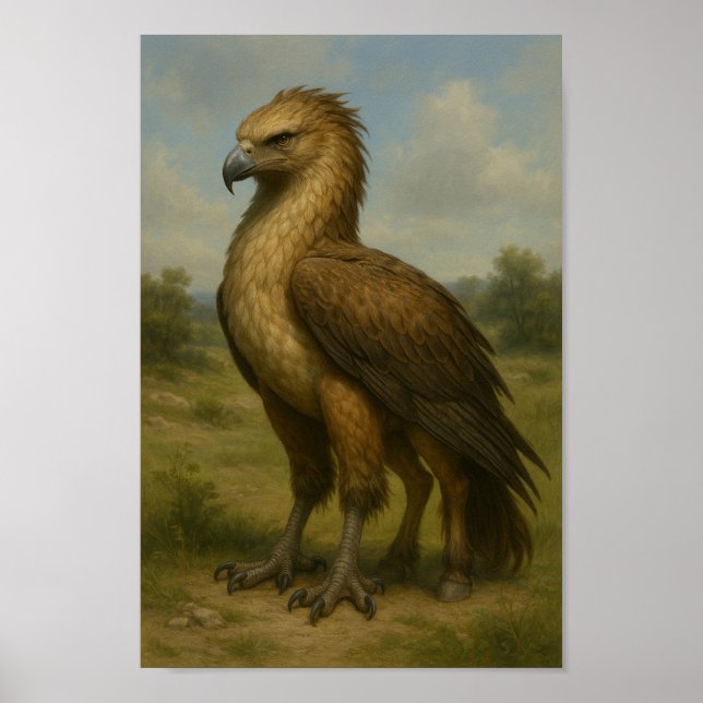 Majestät im Wilden Hippogriff auf einer Wiese Poster (Vorne)