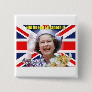 MAJESTÄT Königin Elizabeth II Button