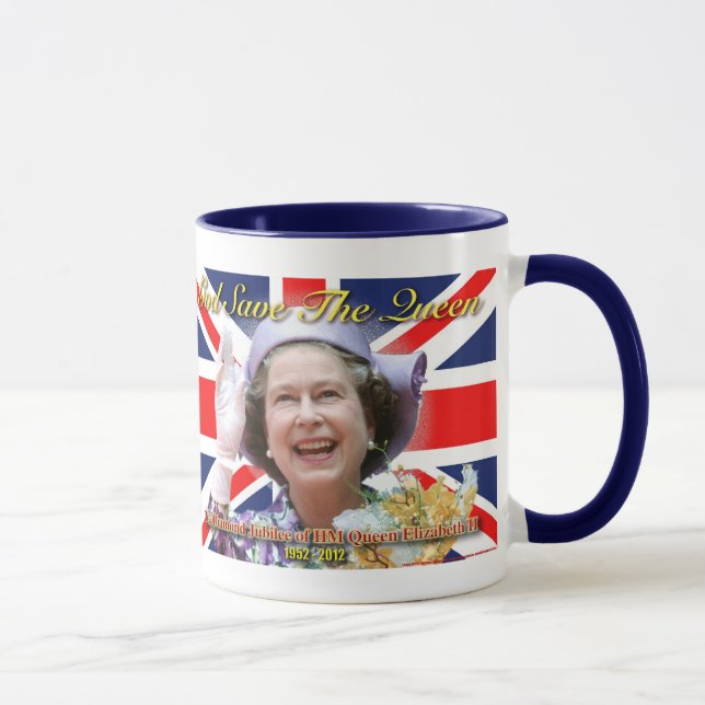 MAJESTÄT Königin Elizabeth II sechzigjähriges Tasse (Rechts)
