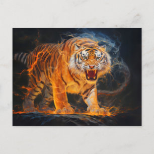 Majestätige Tiger-Chinesische-Sternzeichen-Kunst Postkarte