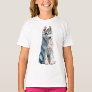 Majestätiger blaugäugiger sibirischer Husky-Welpe T-Shirt