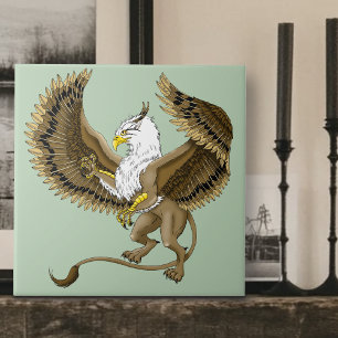 Majestätiger brauner Fantasy-Greif mythischer Gryp Fliese