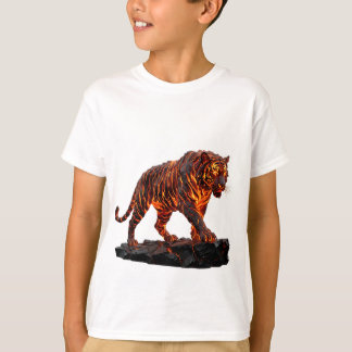 Majestätiger geschmolzener Lava-Tiger, der durch O T-Shirt