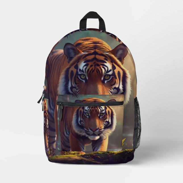 Majestätiger im Wald Bedruckter Rucksack (Vorderseite)