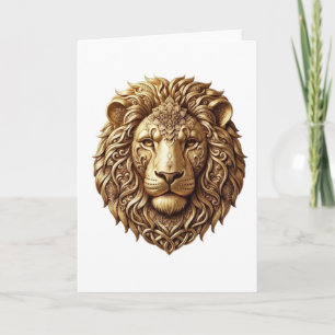 Majestätiger Löwenkopf-Stammes-Schmuck Kunst Grußk Karte