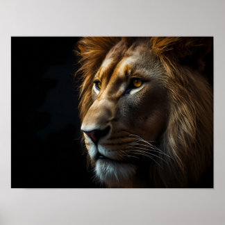 Majestätiger Löwenporträt-Kinowandkunstposter Poster