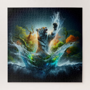 Majestätiger Spritzfantasie Wildtier Natur Puzzle