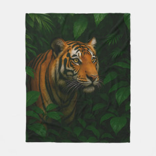 Majestätiges bengalisches Tiger-Dschungelporträt W Fleecedecke