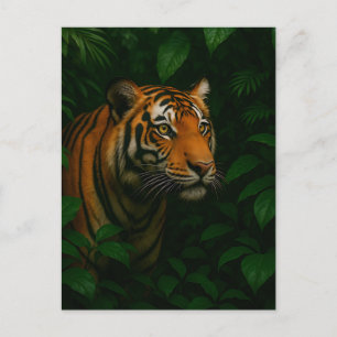 Majestätiges bengalisches Tiger-Dschungelporträt W Postkarte