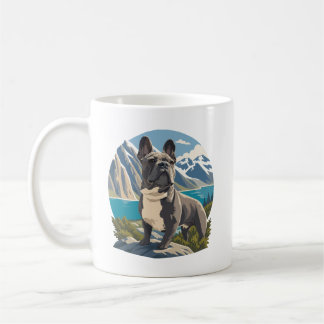 Majestätiges Französische Bulldogge Bergsee Abente Kaffeetasse