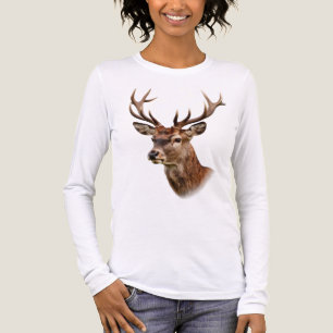 Majestätiges Hirschporträt mit großen Geweihen Tri-Blend Shirt