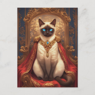 Majestätiges königliches siamesisches Katzenporträ Postkarte