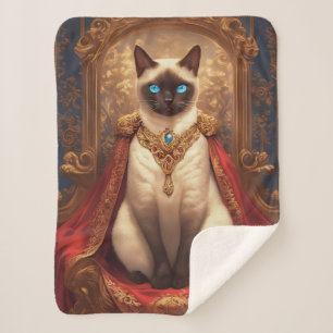 Majestätiges königliches siamesisches Katzenporträ Sherpadecke