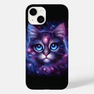 Majestätiges Kosmisches Galaxie-Katzen-Porträt - I Case-Mate iPhone 14 Hülle
