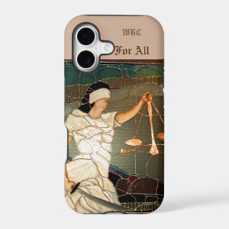 Majestätiges Lady Justice-Porträt in Buntglas