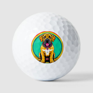 Majestätiges lebendiges Hundeporträt Golfball