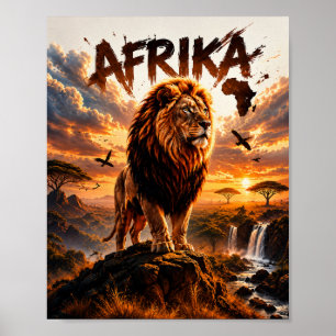 Majestätiges Löwenportrait Wildlife-Wandkunstposte Poster