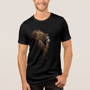Majestätiges Löwenporträt Stärke & Königliches Sel Tri-Blend Shirt