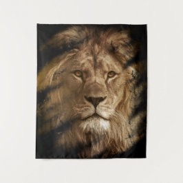 Majestätiges Löwenporträt Wildlife Art Wandteppich