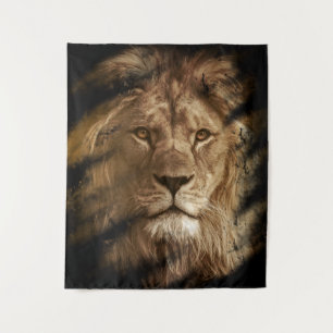 Majestätiges Löwenporträt Wildlife Art Wandteppich