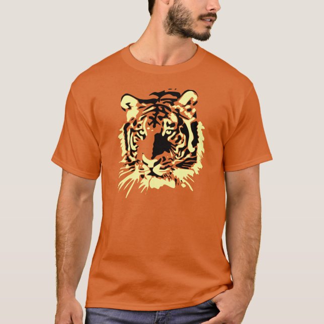 Majestätiges Tigergesicht Detaillierte Tierweltkun T-Shirt (Vorderseite)