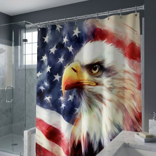Majestätiges Weißkopfseeadler-Porträt mit amerikan Duschvorhang