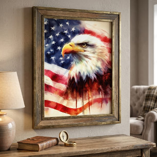 Majestätiges Weißkopfseeadler-Porträt mit amerikan Fotodruck