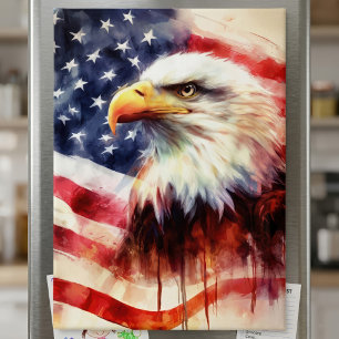 Majestätiges Weißkopfseeadler-Porträt mit amerikan Magnet