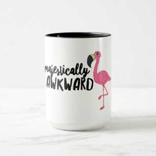 Majestätisch unbeholfener Flamingo Schwarz 15oz Ko Tasse