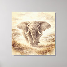 Majestätische Afrikanische Elefant Wasserfarben-Il