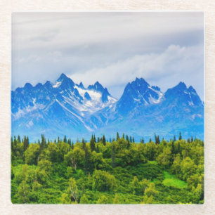 Majestätische Alaska-Berge Glasuntersetzer